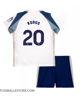 Günstige Tottenham Hotspur Mohammed Kudus #20 Heimtrikotsatz Kinder 2025-26 Kurzarm (+ Kurze Hosen)